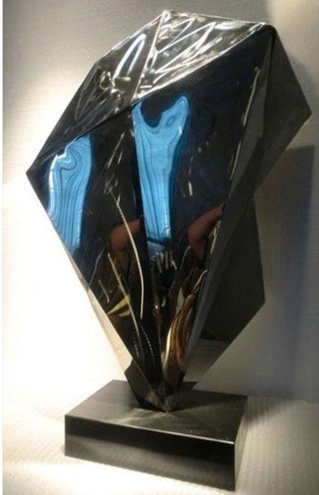 Obsidian Crystal - Faceted Metal Art