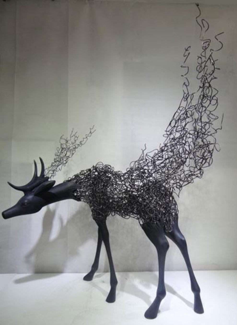 Mythical Motion - Dark Abstract Deer Form