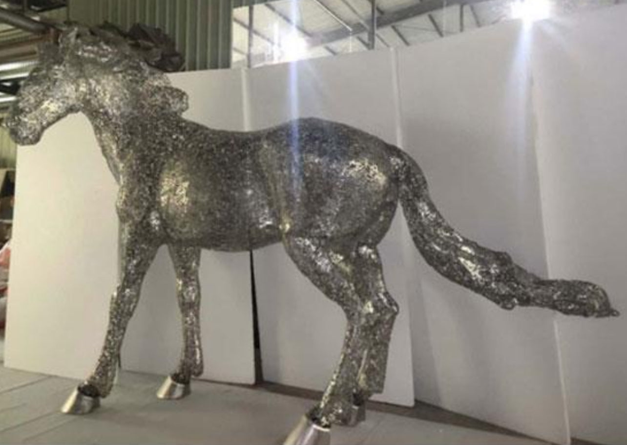 Equinox Stallion – Full-Form Wire Horse Sculpture Inspired by Deborah Butterfield