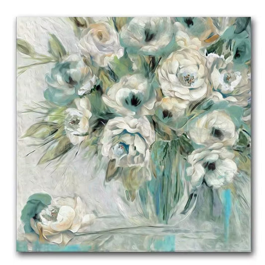 Golden Petal Symphony  - Oil Painting 100x100cm (40" x 40")
